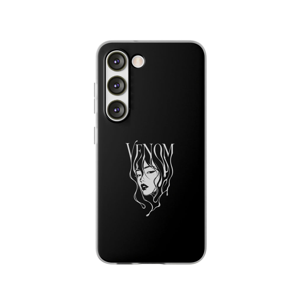 Venom Goth Phone Case — Black Protective Flexible Phone Case with Dark Femme Artwork