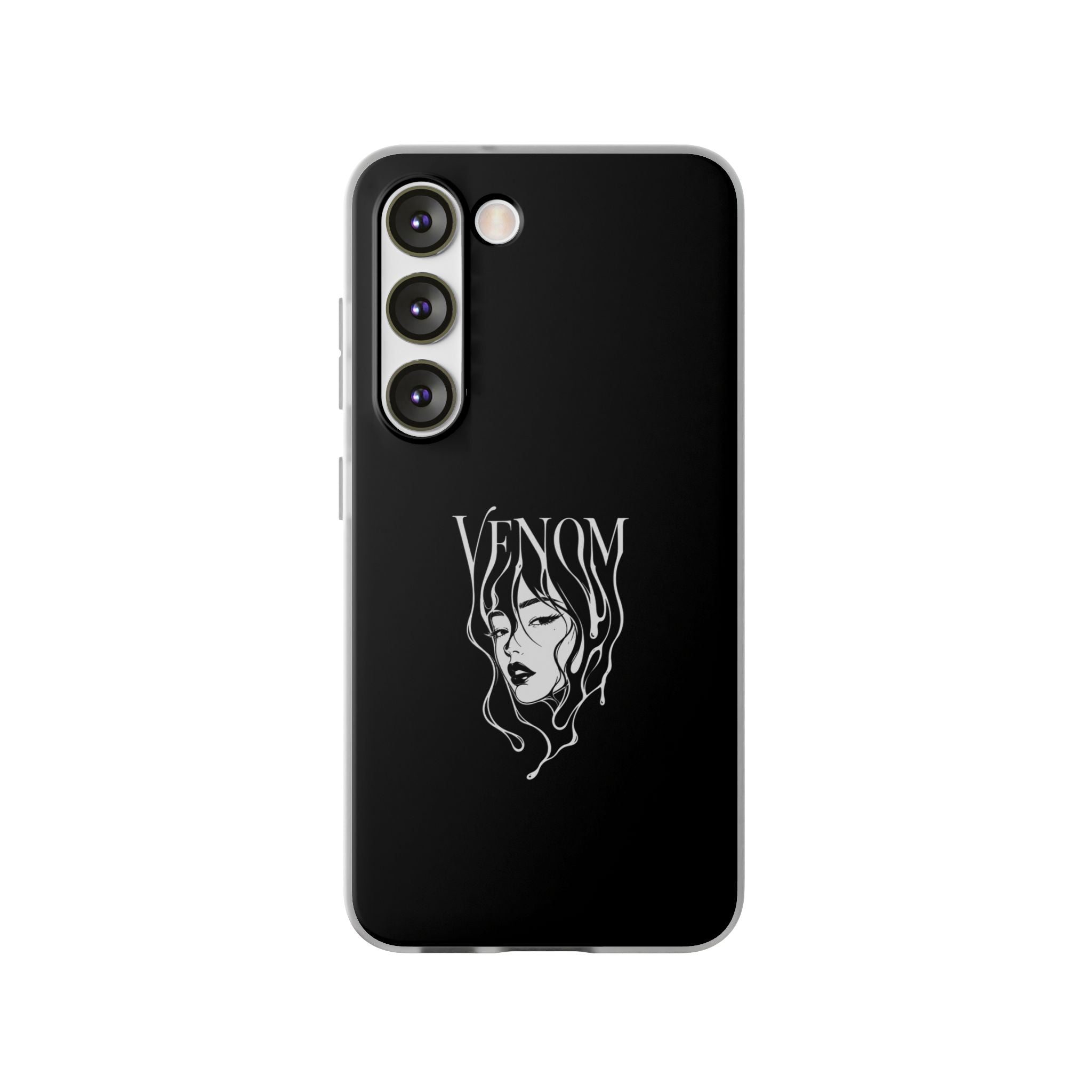 Venom Goth Phone Case — Black Protective Flexible Phone Case with Dark Femme Artwork