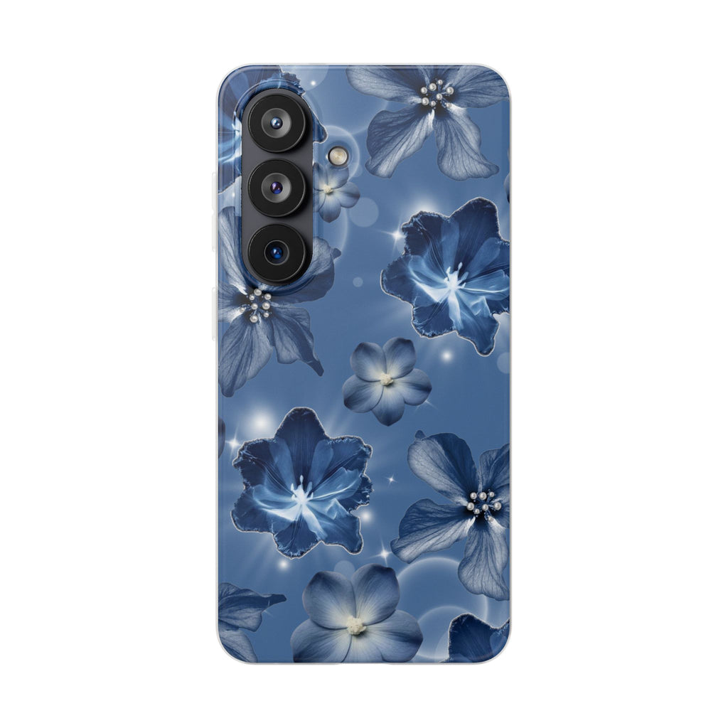 Blue Floral Phone Case — Soft Blue Blossoms Pattern for iPhone