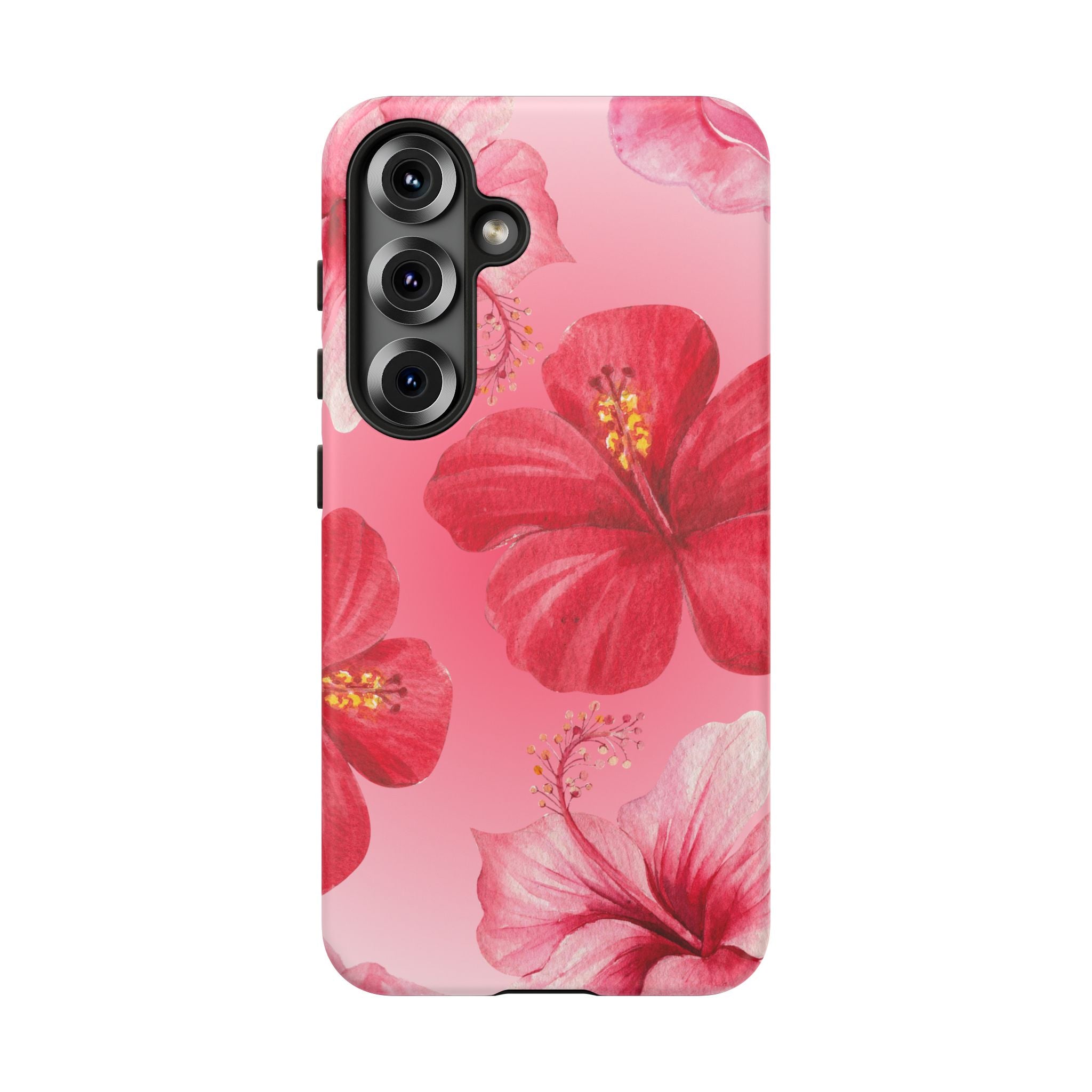Hibiscus Pink Tough Phone Case — Floral Tropical Protective Cover