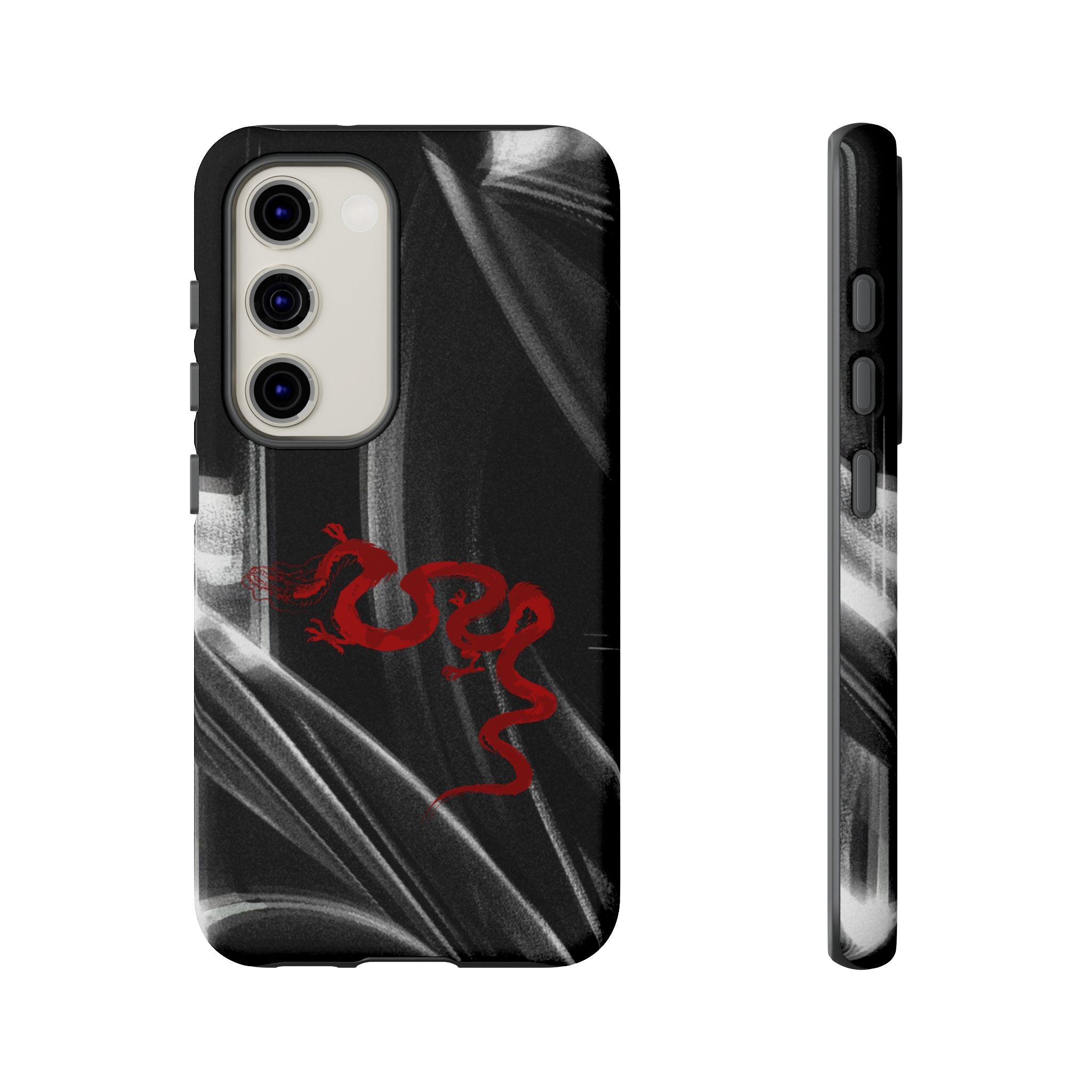 Phone Case — Black Abstract Smoke Design