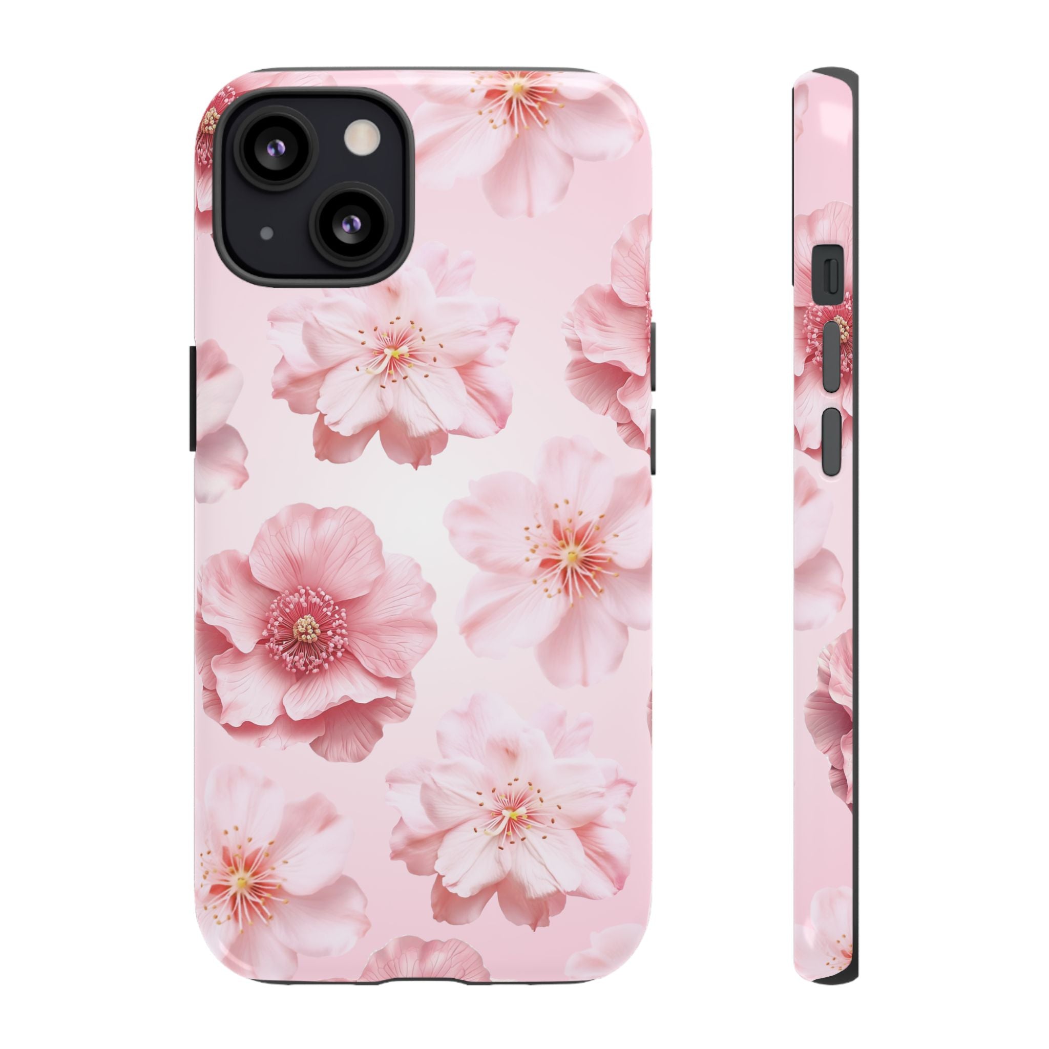 Pink Floral Tough Phone Case — Protective Sakura Blossom Design