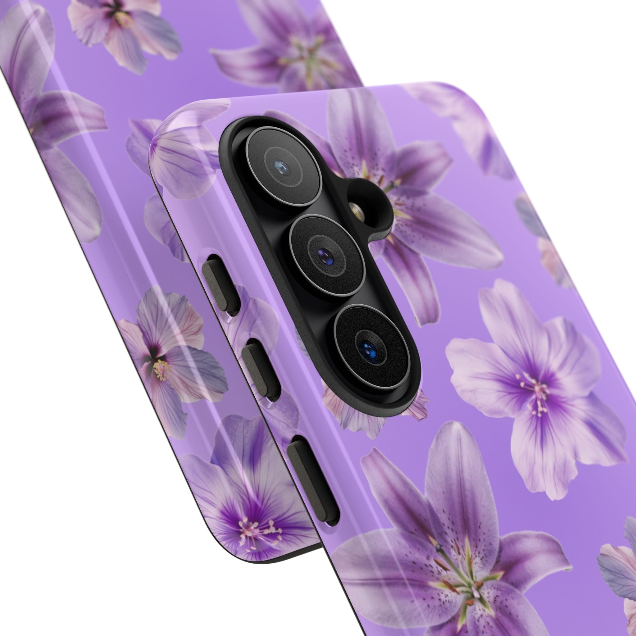 Floral Lavender Tough Phone Case – Purple Blossom Protective Cover