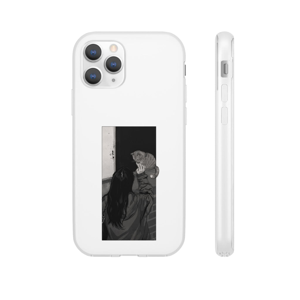 Black & White Cat Window Art Flexi Case