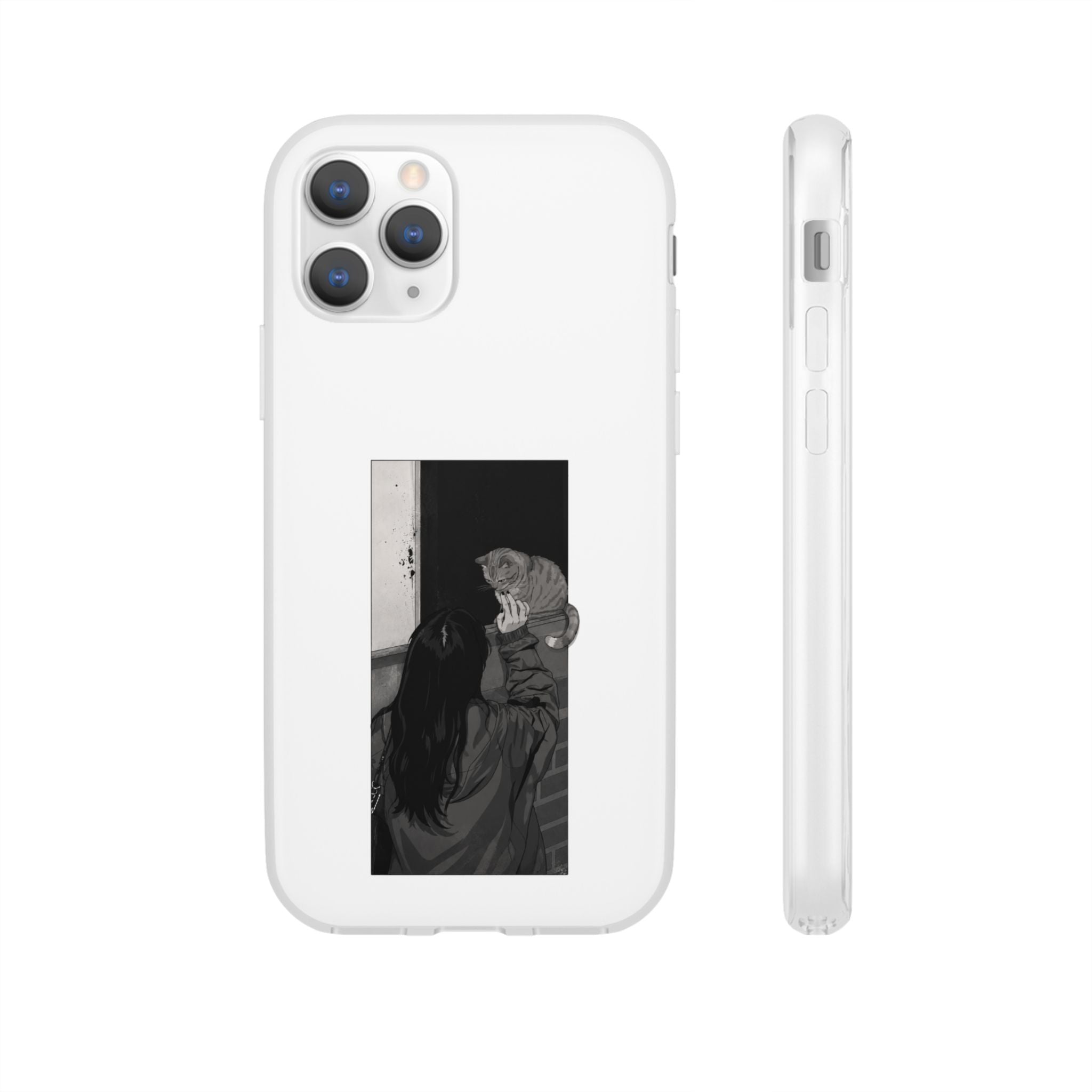 Black & White Cat Window Art Flexi Case