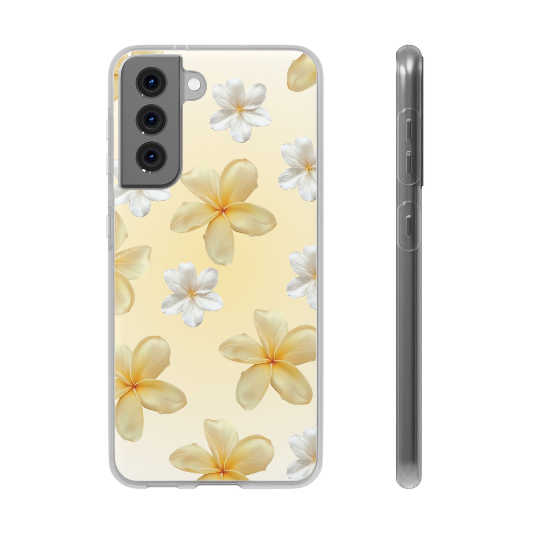 Plumeria Floral Phone Case — Yellow Tropical Flower Protective Case