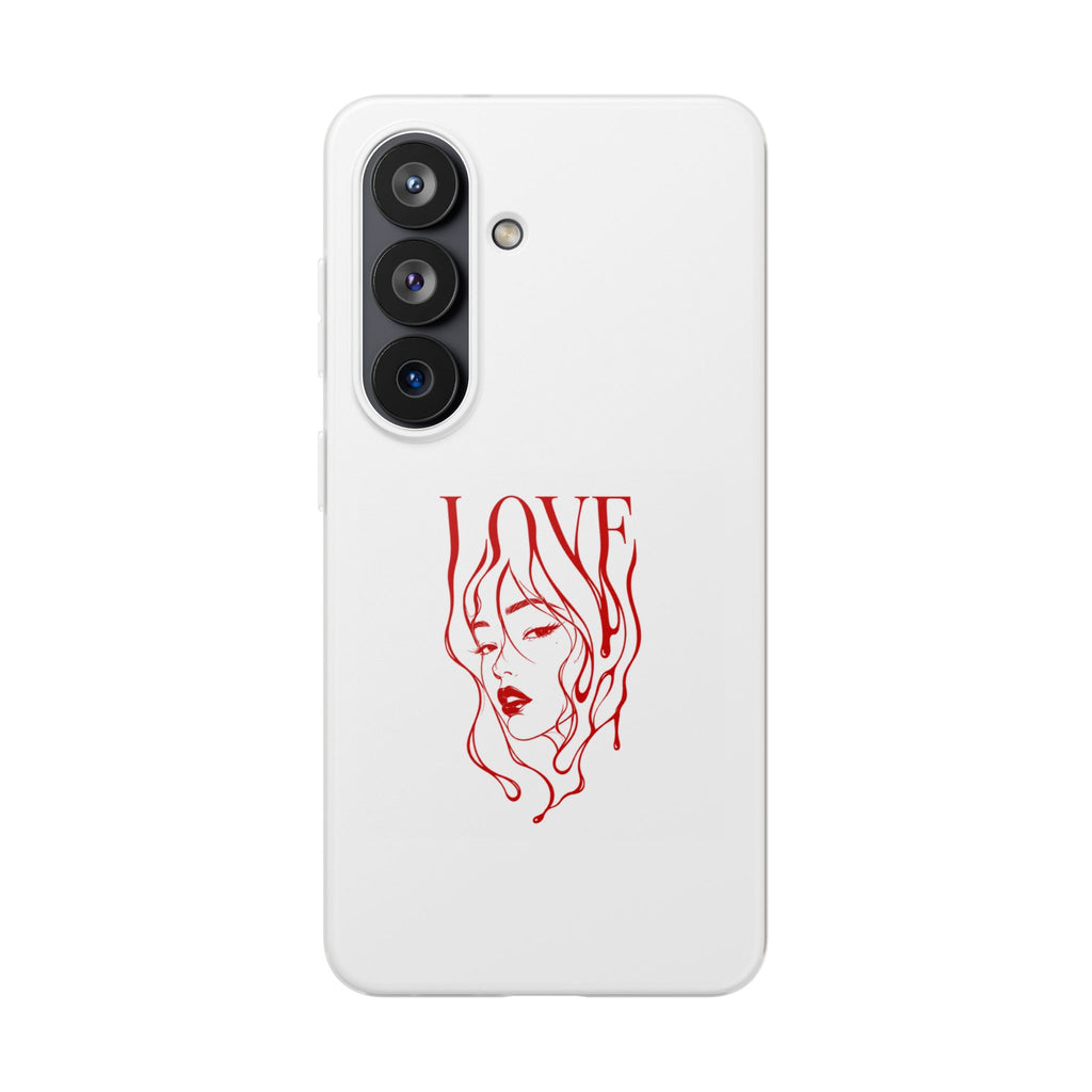 Red Line Art 'LOVE'  Face Design - Flexi Case