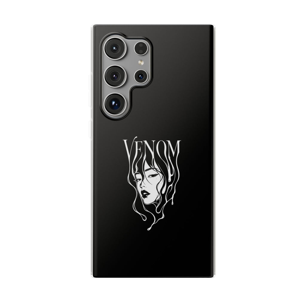 Venom Goth Phone Case — Black Protective Flexible Phone Case with Dark Femme Artwork