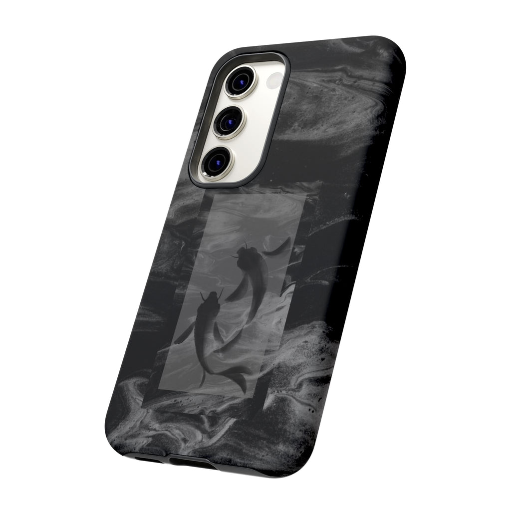 Koi Yin-Yang Marble Phone Case – Black Smoky Art Protection