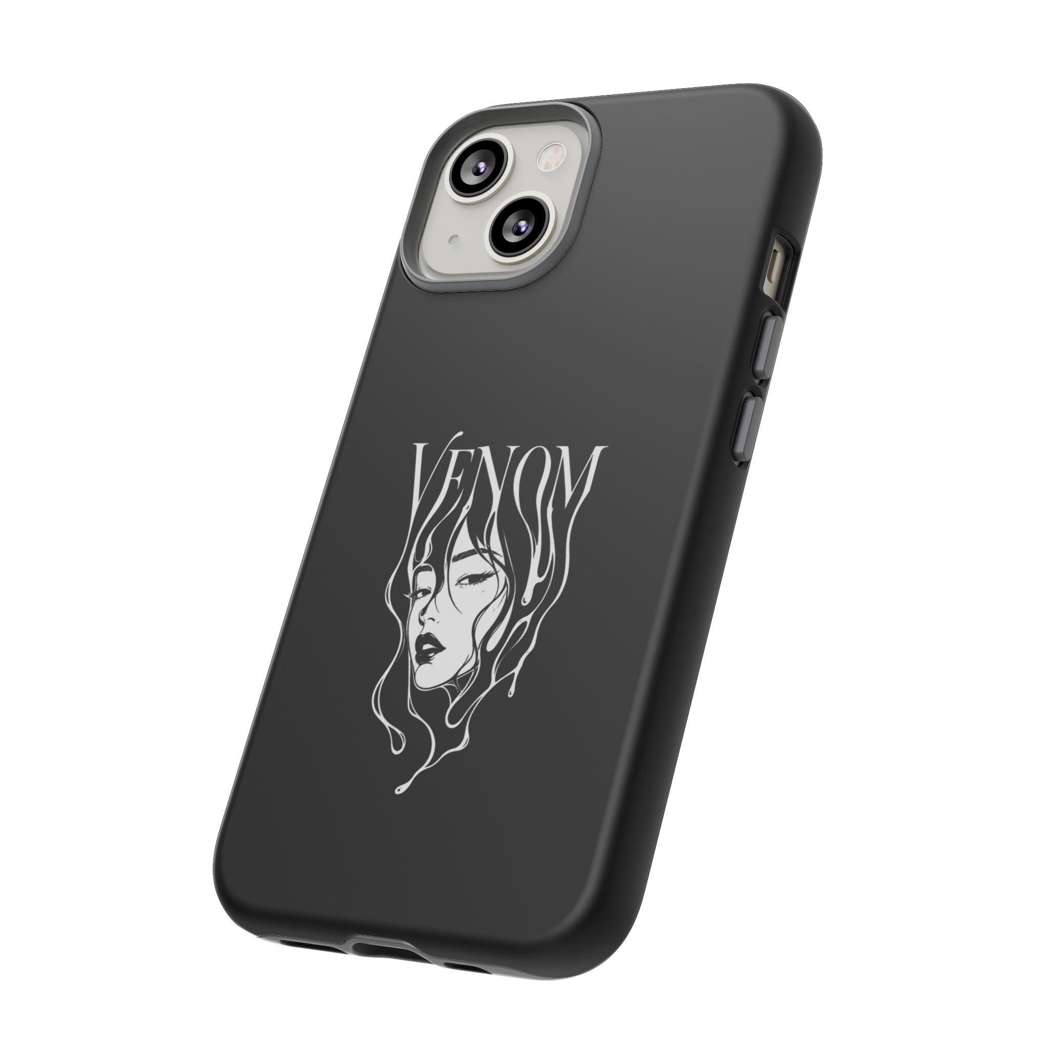 Venom Goth Phone Case — Black Protective Tough Case with Dark Femme Artwork