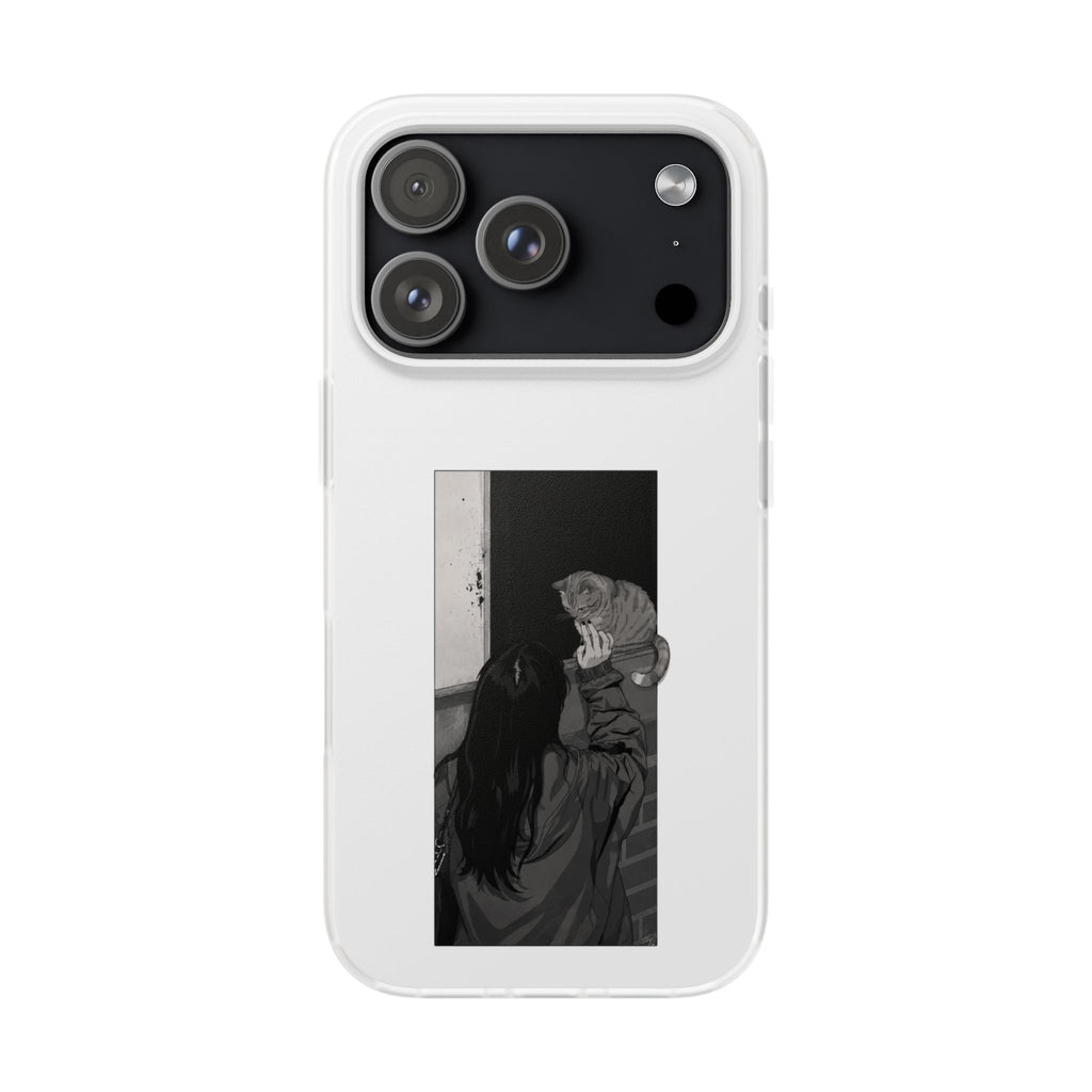 Black & White Cat Window Art Flexi Case