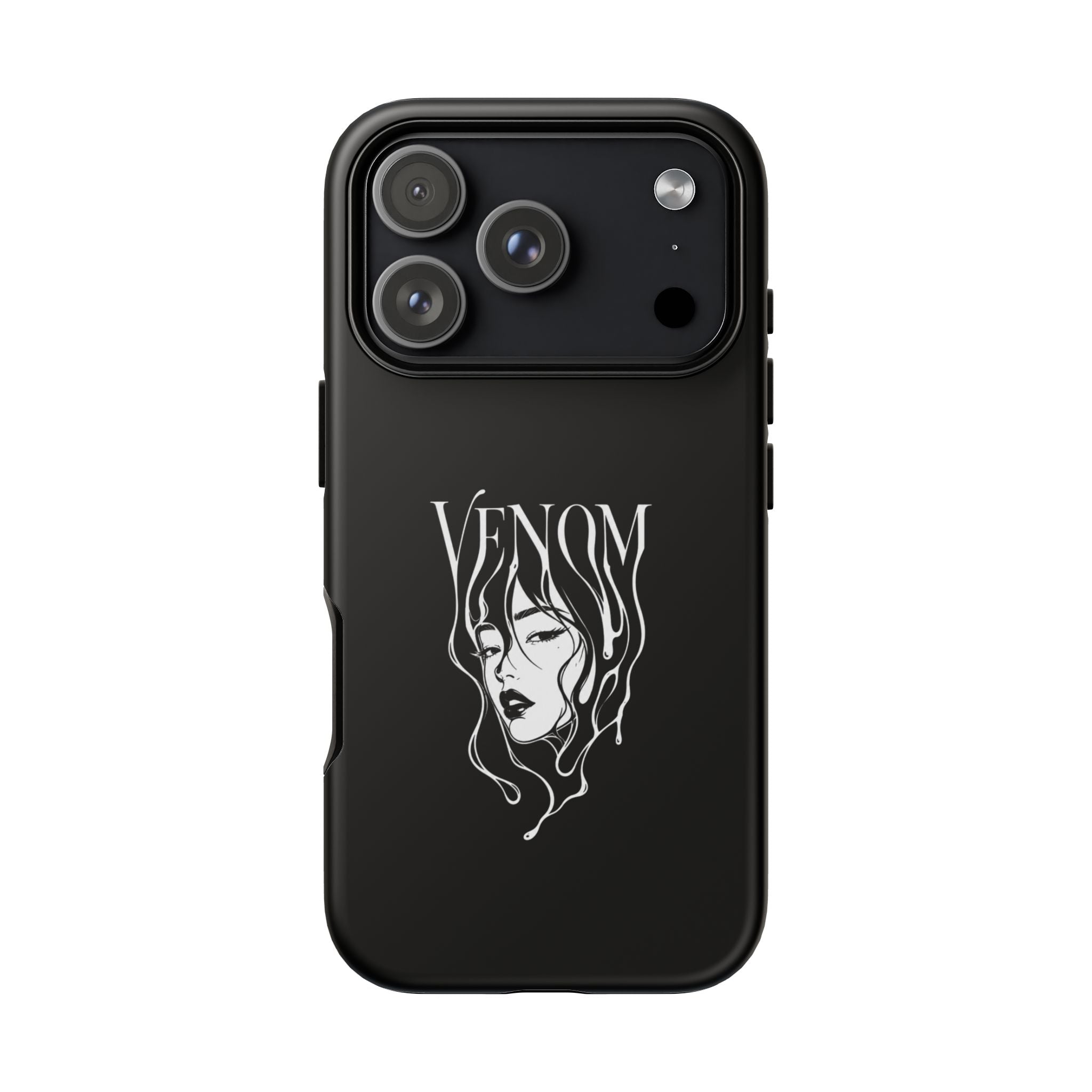 Venom Goth Phone Case — Black Protective Tough Case with Dark Femme Artwork