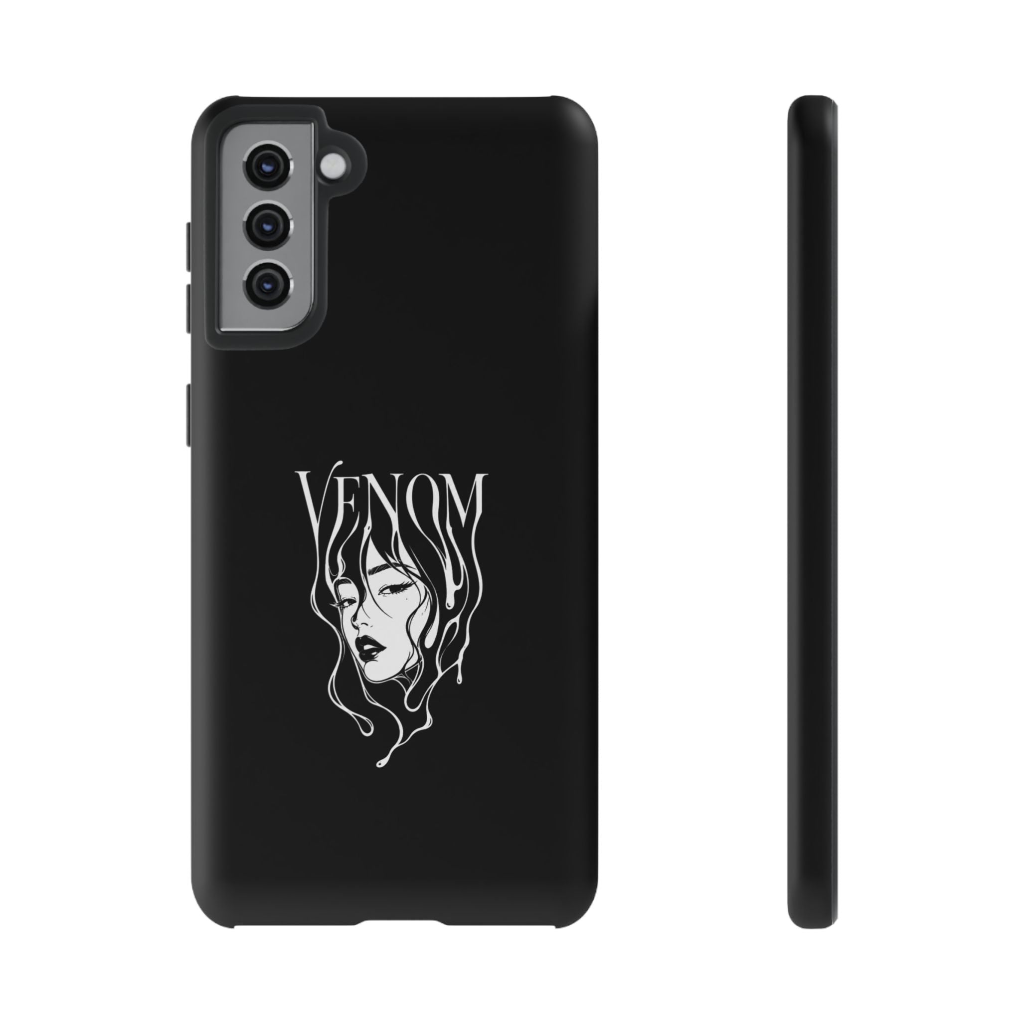 Venom Goth Phone Case — Black Protective Tough Case with Dark Femme Artwork