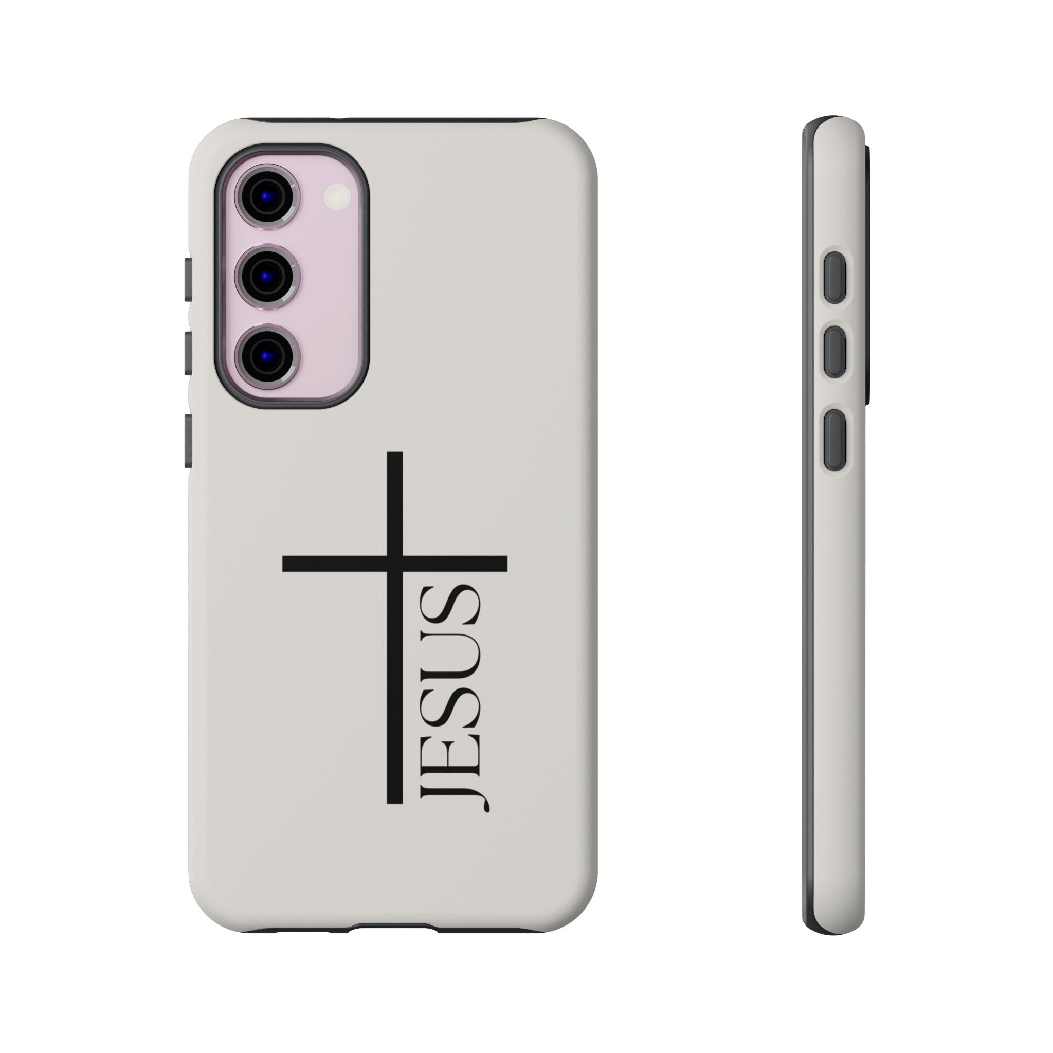 Christian Cross Phone Case - JESUS Vertical Minimalist iPhone Cover