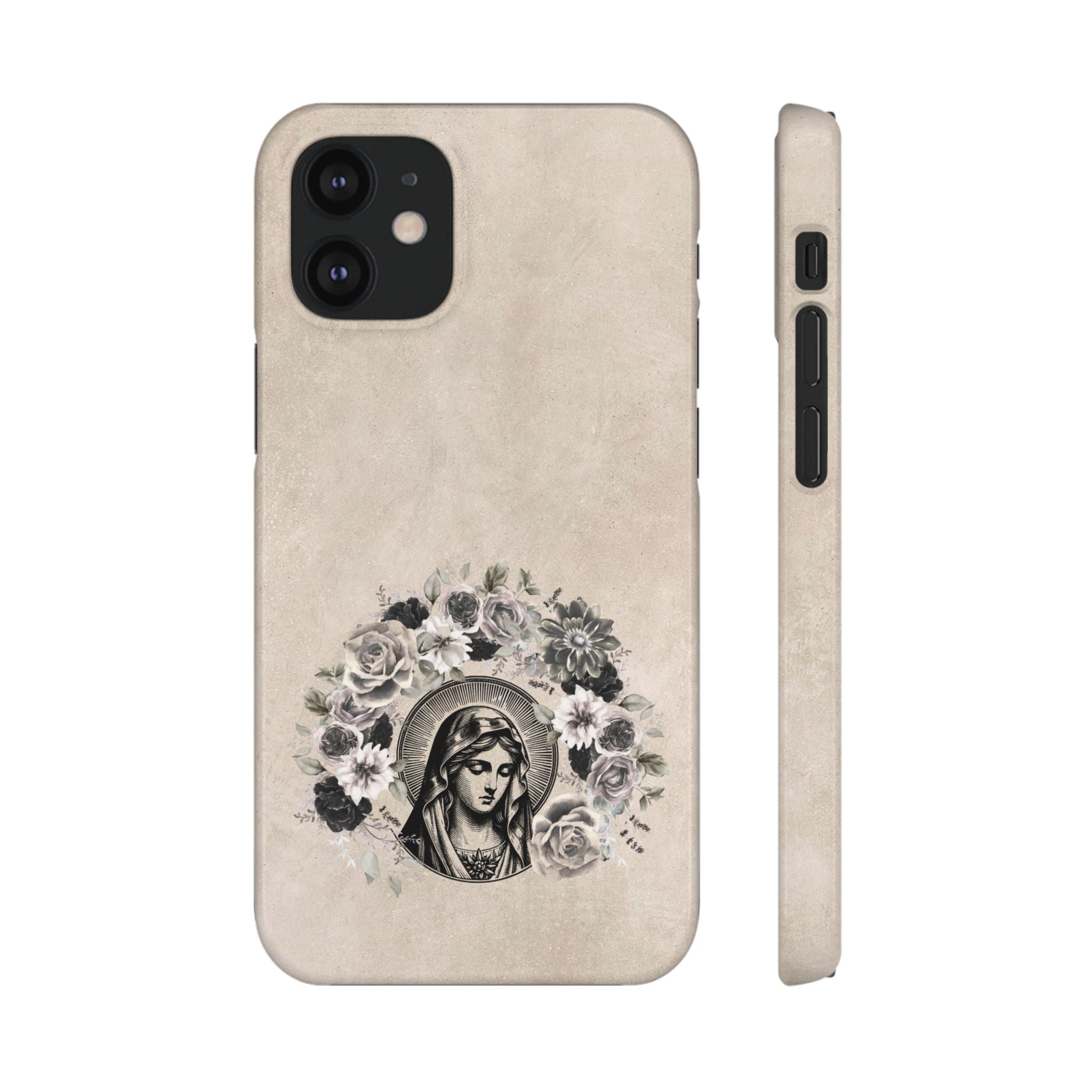 Vintage Madonna Floral Phone Case — Religious iPhone Snap Case
