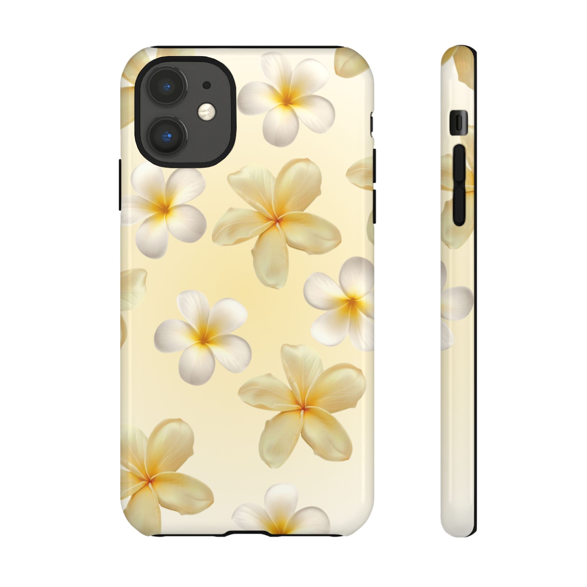 Plumeria Floral Phone Case — Tropical Yellow Hard Phone Cover
