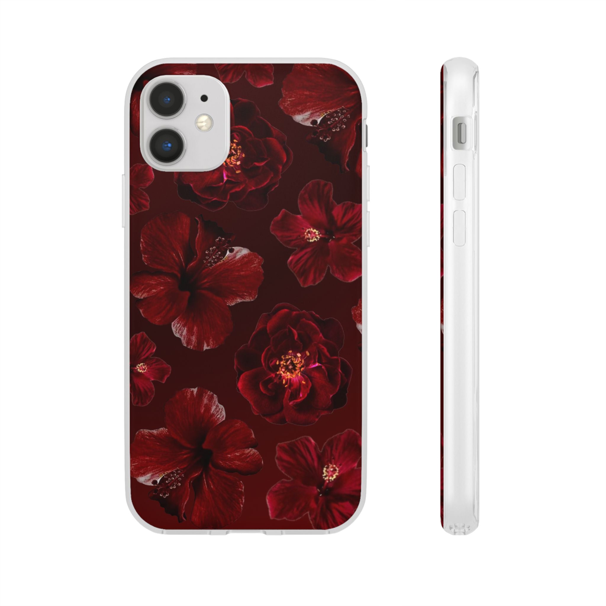 Red Floral Flexi Case — Dark Rose Phone Case