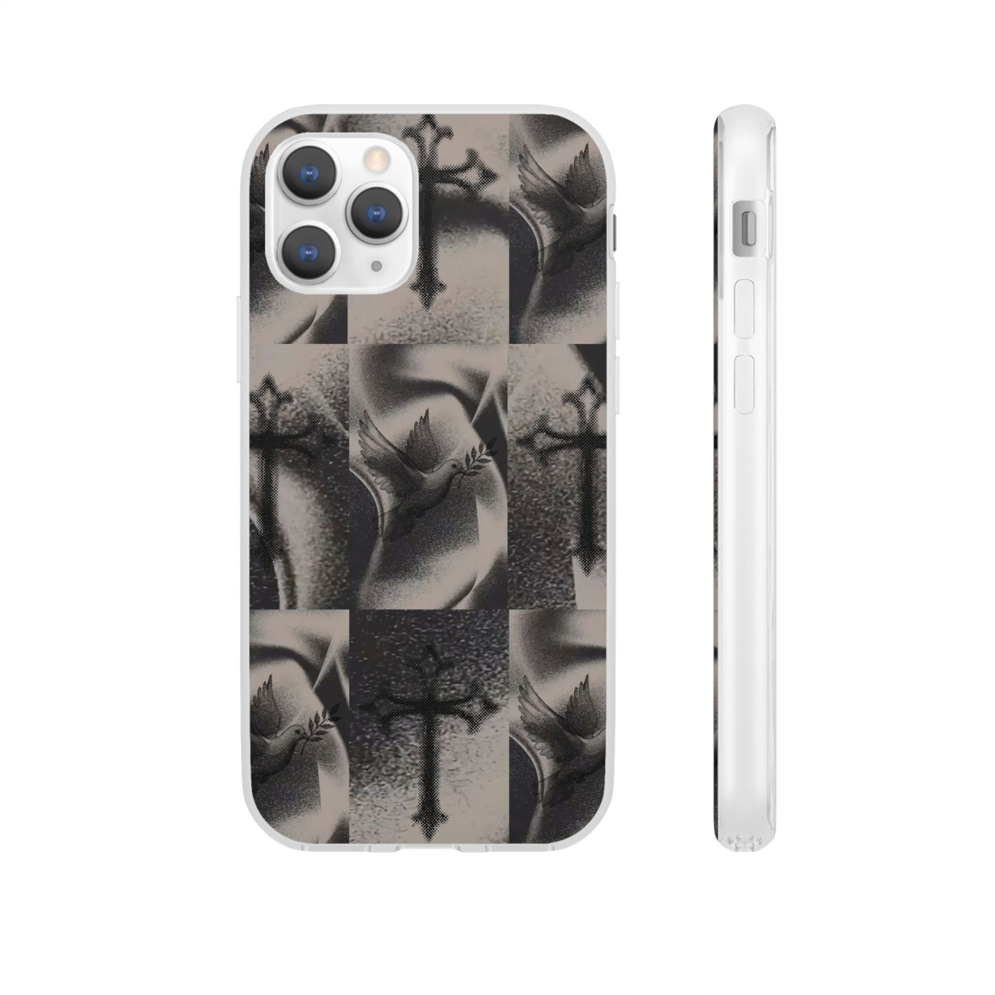 Phone Case — Dove & Cross Checkerboard Design