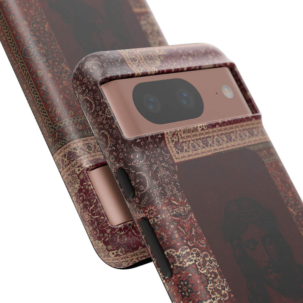 Religious Vintage Rug Phone Case — Jesus Portrait Tough Case