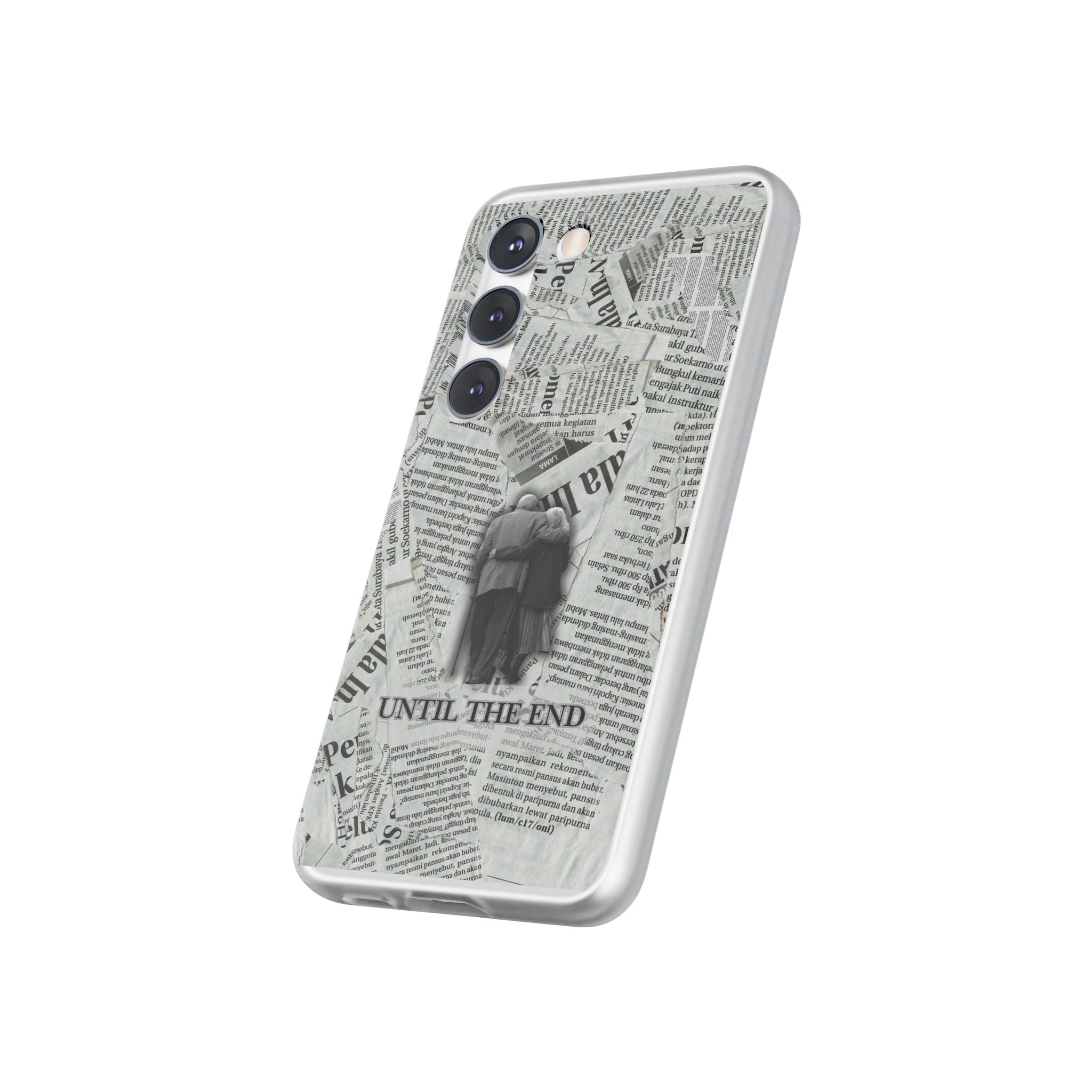 Newspaper Collage 'Until The End' Phone Case - Romantic Vintage iPhone Cover