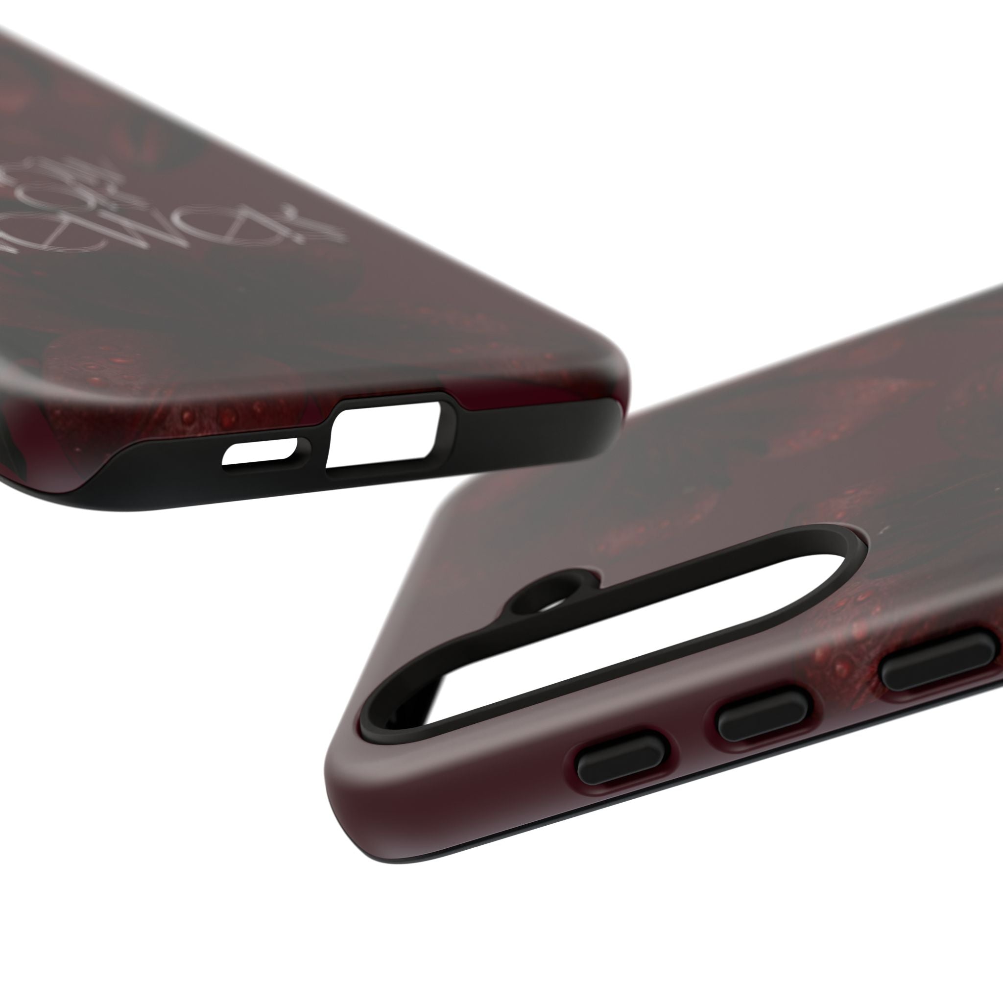 Tough Cases – Burgundy Floral “Now or Never” Protective Phone Case