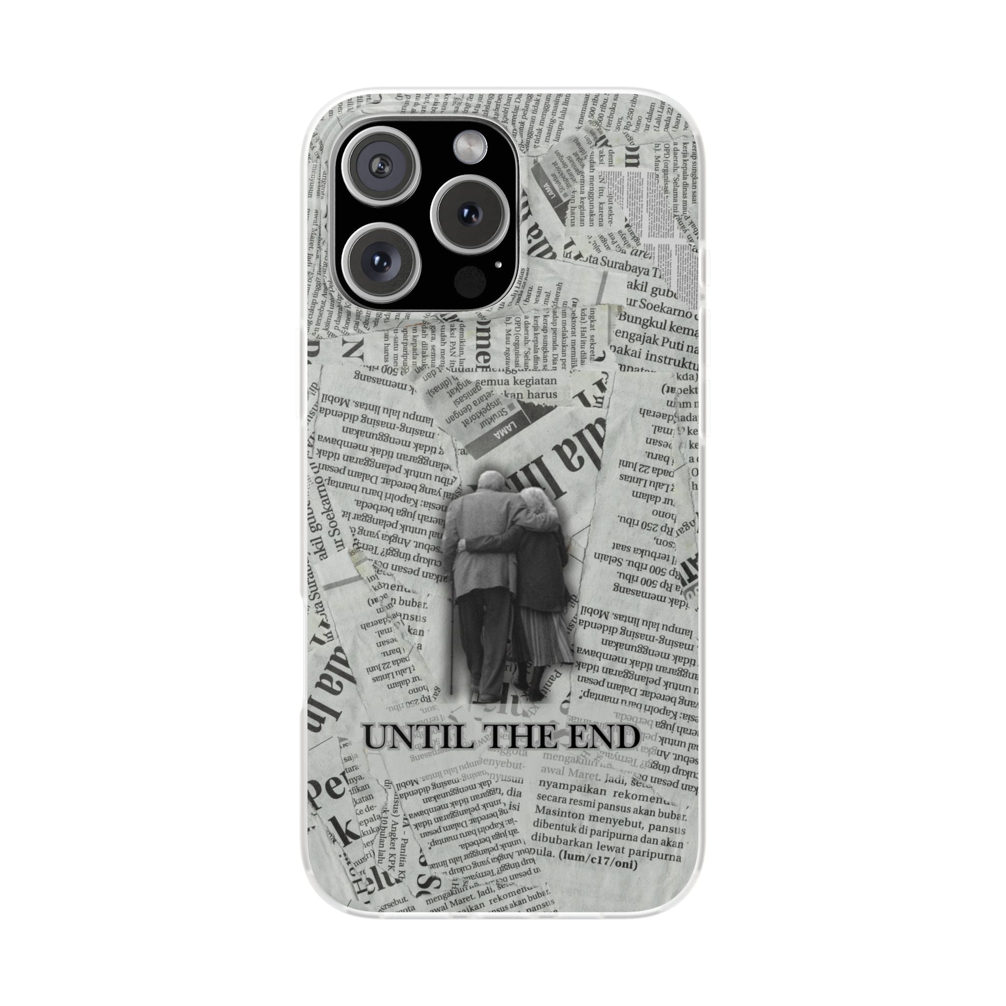 Newspaper Collage 'Until The End' Phone Case - Romantic Vintage iPhone Cover