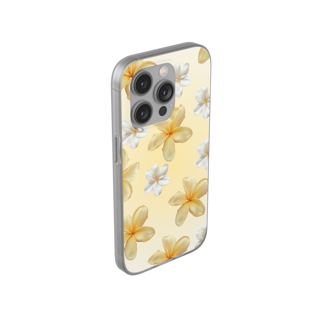 Plumeria Floral Phone Case — Yellow Tropical Flower Protective Case