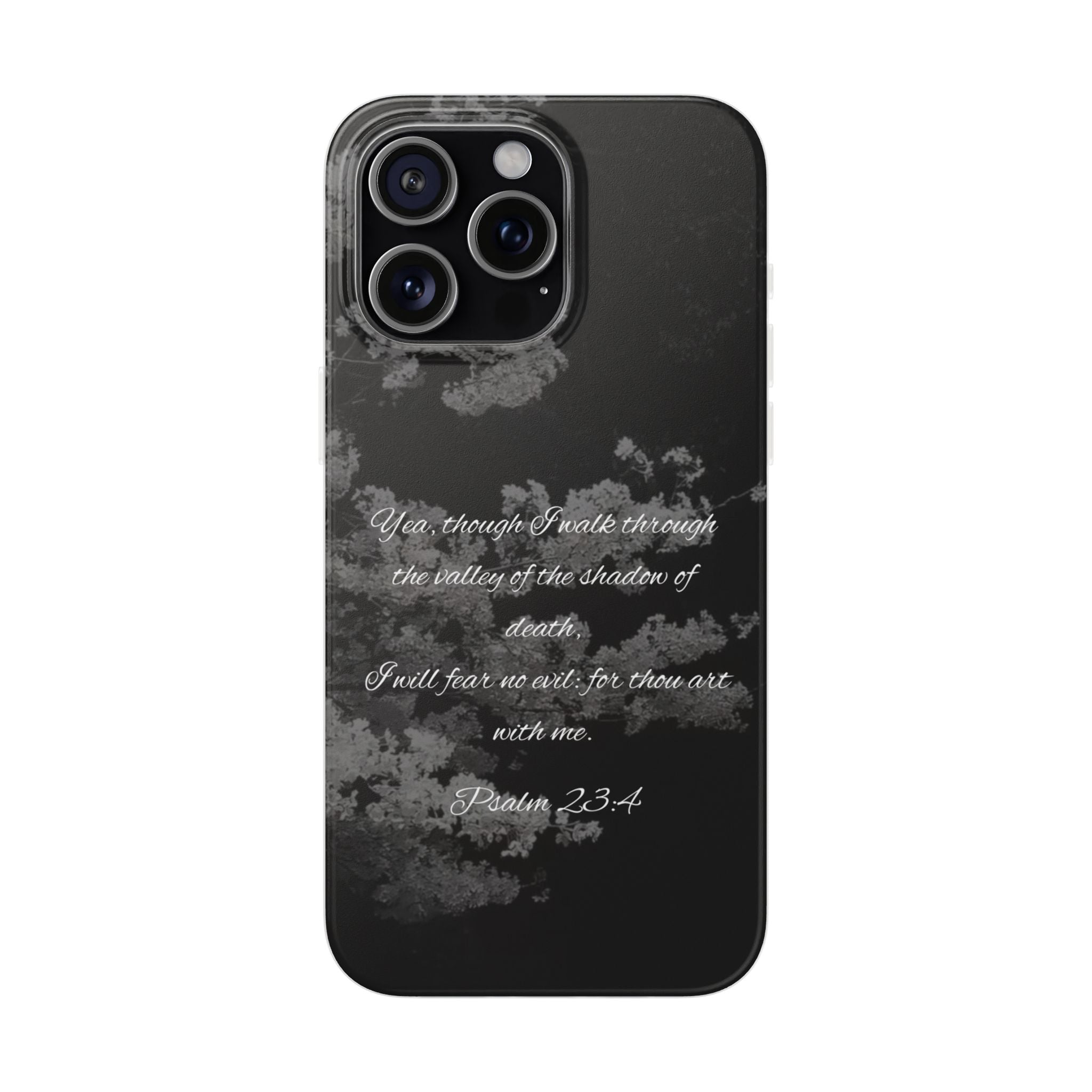 Phone Case — Psalm 23:4 Black Cloudy Faith Design