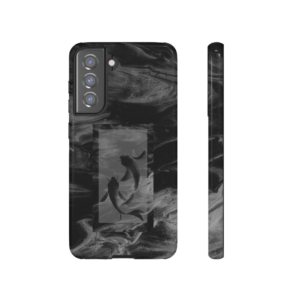 Koi Yin-Yang Marble Phone Case – Black Smoky Art Protection