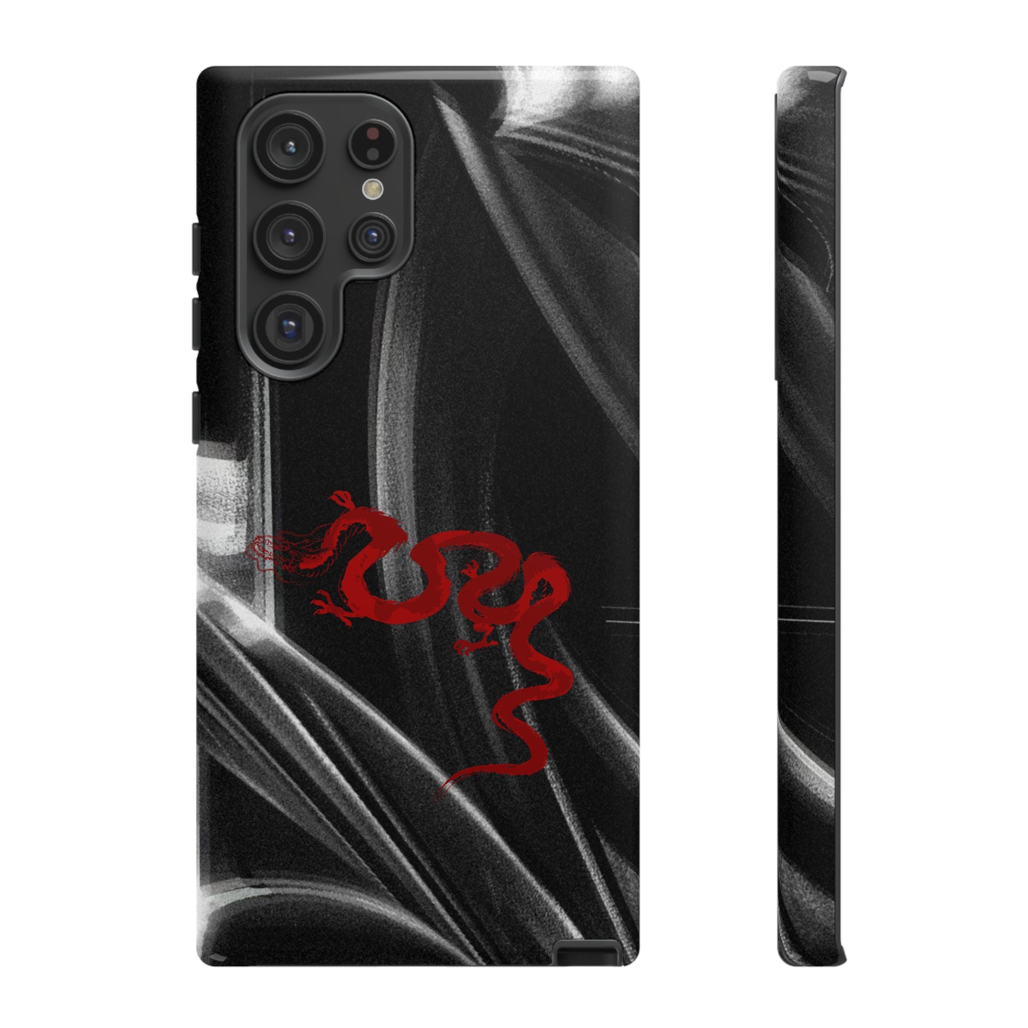 Phone Case — Black Abstract Smoke Design