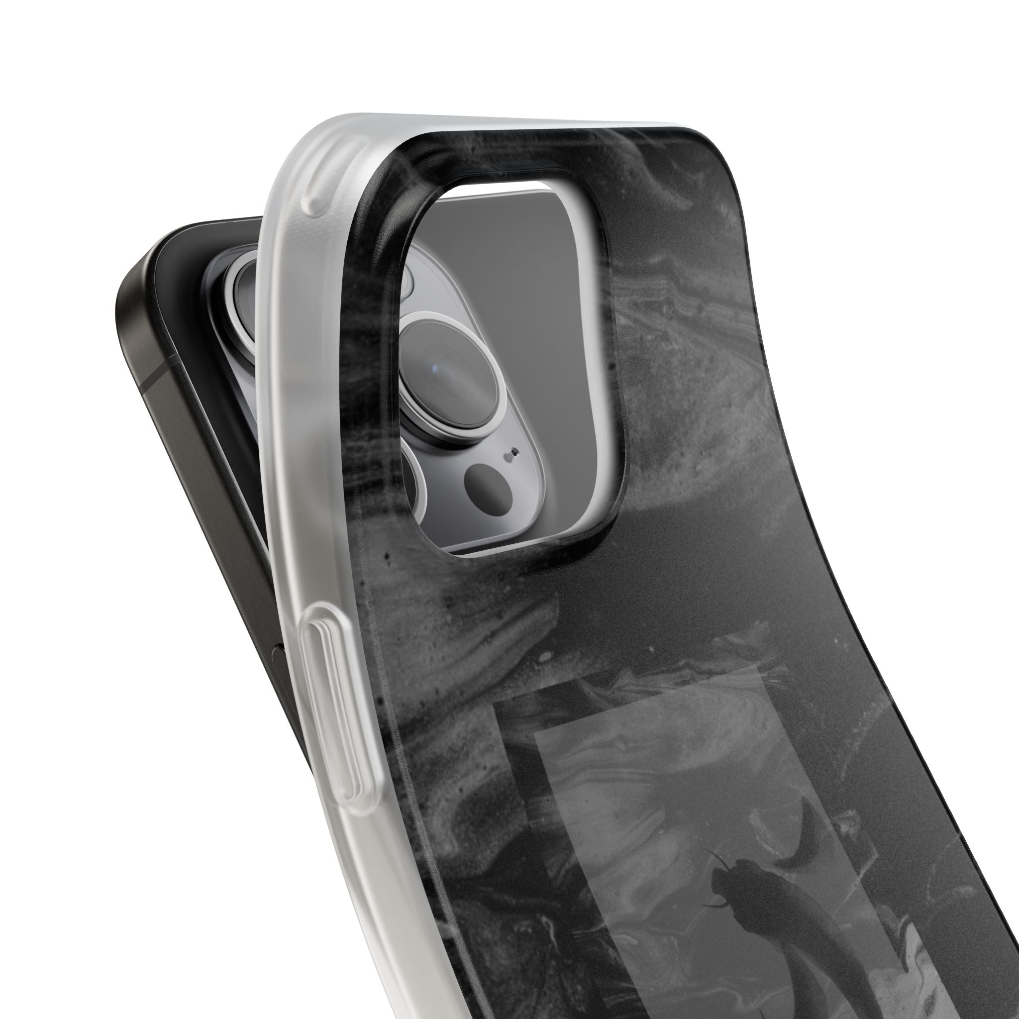Black Koi Phone Case — Minimalist Monochrome Fish Design