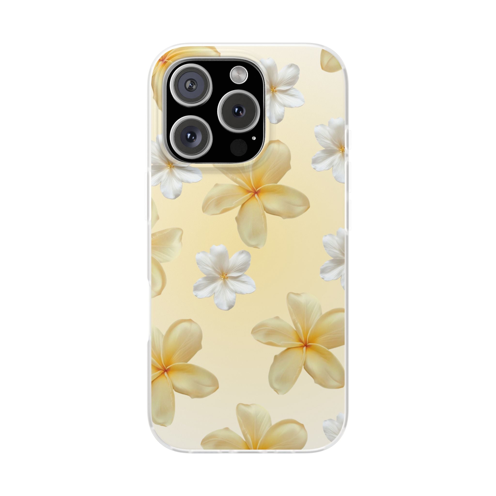 Plumeria Floral Phone Case — Yellow Tropical Flower Protective Case