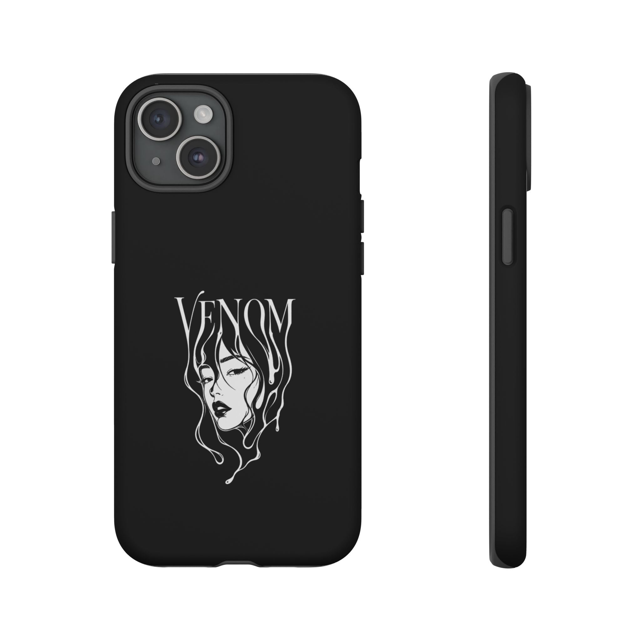 Venom Goth Phone Case — Black Protective Tough Case with Dark Femme Artwork