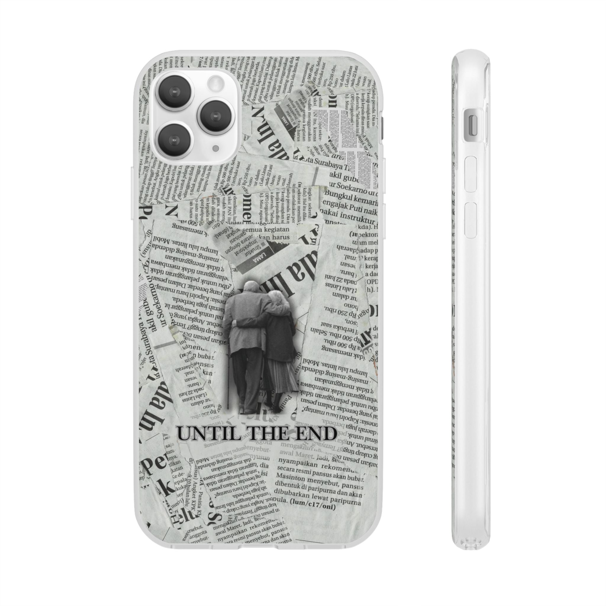 Newspaper Collage 'Until The End' Phone Case - Romantic Vintage iPhone Cover