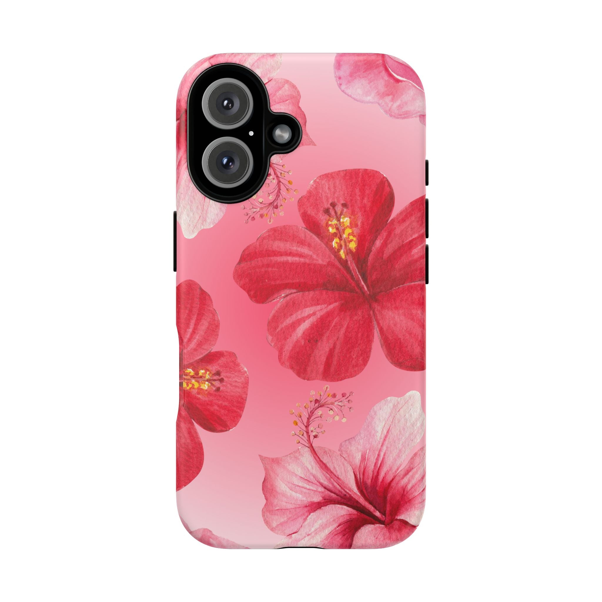 Hibiscus Pink Tough Phone Case — Floral Tropical Protective Cover