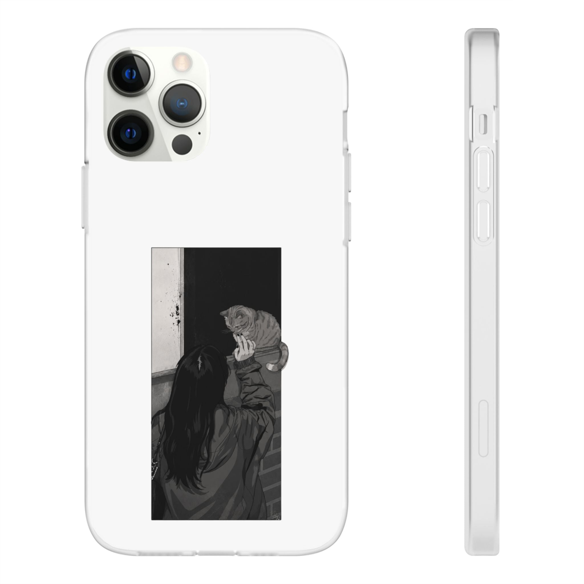Black & White Cat Window Art Flexi Case