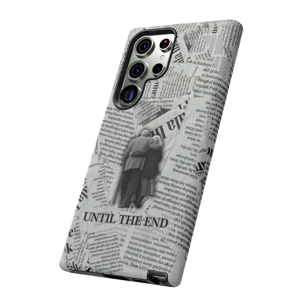 Until the End Newspaper Collage Phone Case