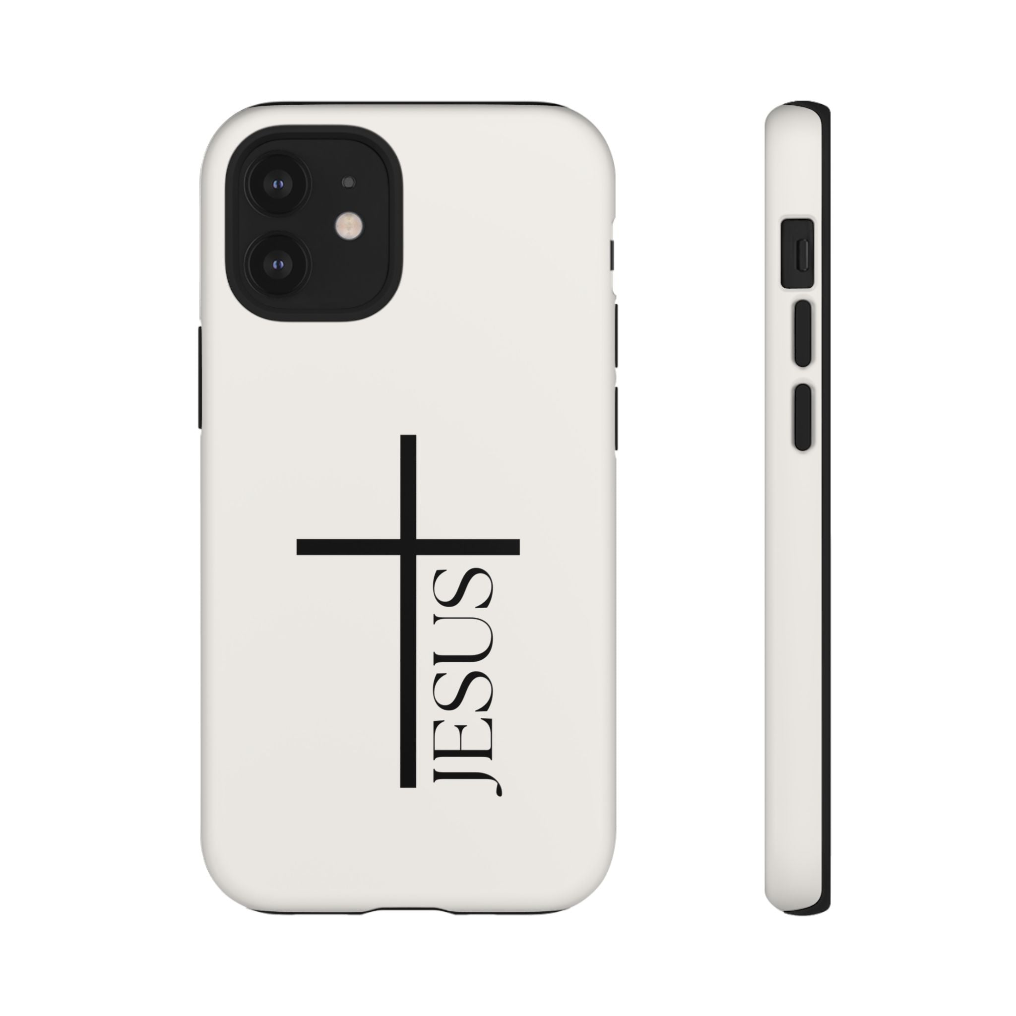 Christian Cross Phone Case - JESUS Vertical Minimalist iPhone Cover