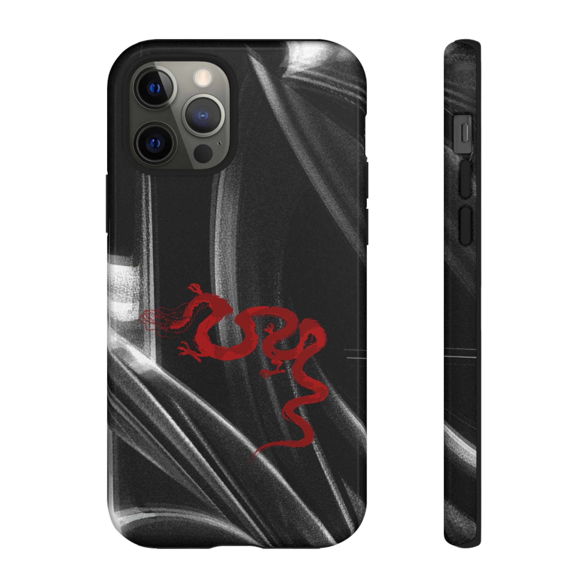 Phone Case — Black Abstract Smoke Design