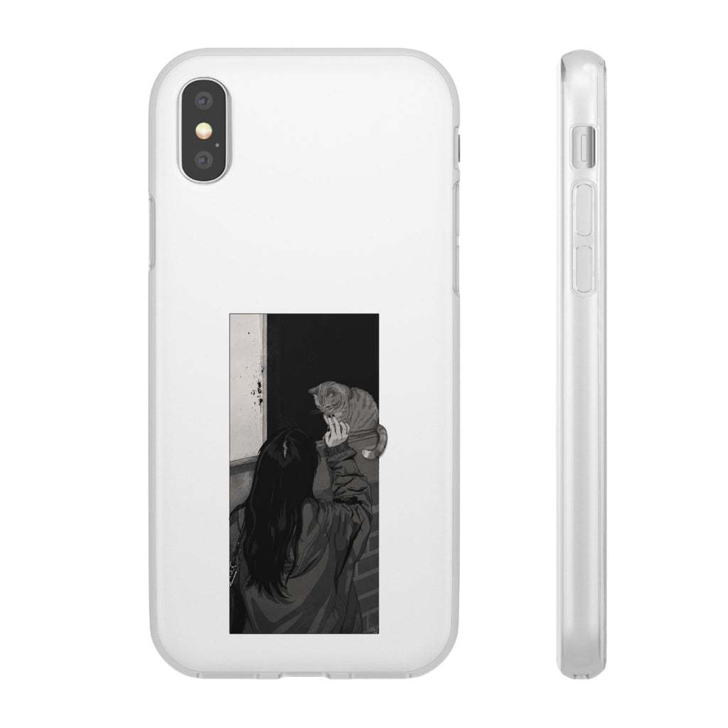 Black & White Cat Window Art Flexi Case