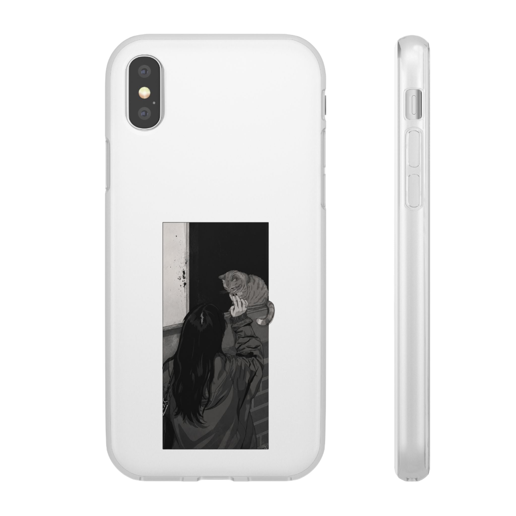 Black & White Cat Window Art Flexi Case