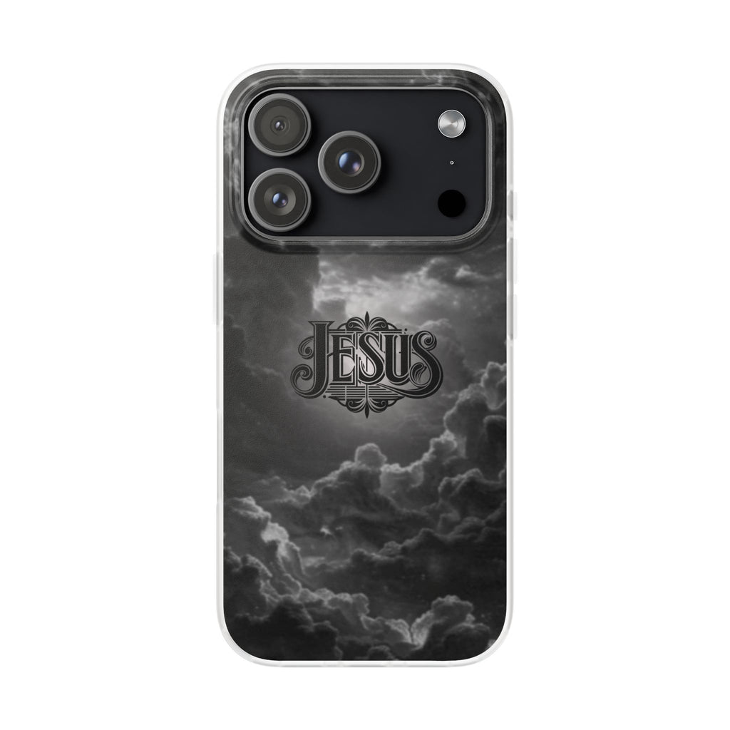 Jesus Cloud Phone Case — Faith-Inspired Flexi Case with 'Jesus' Script