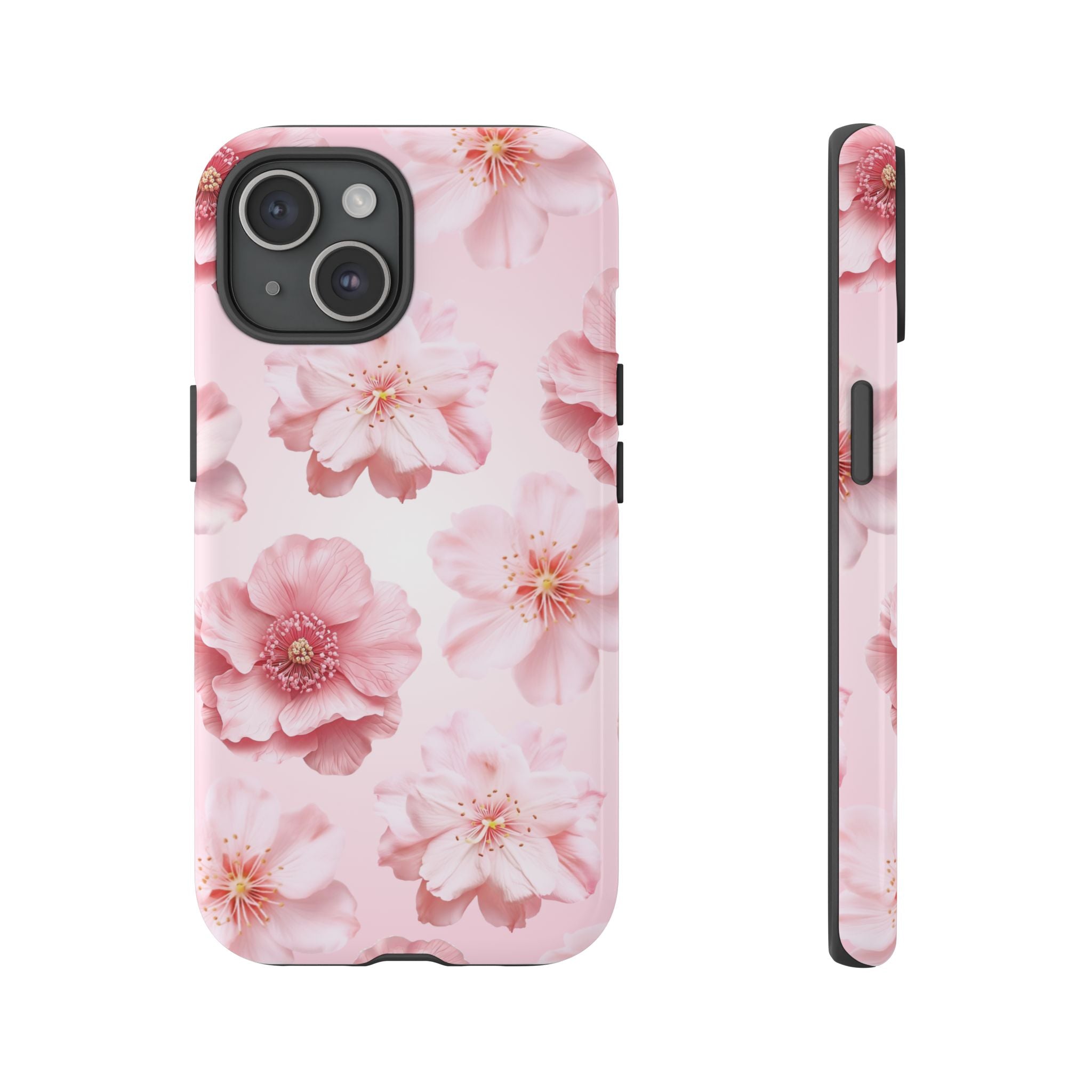 Pink Floral Tough Phone Case — Protective Sakura Blossom Design