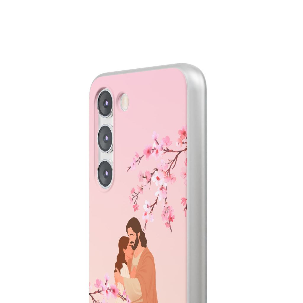 God Is Our Refuge – Psalm 46:1 Cherry Blossom Christian Flexi Phone Case
