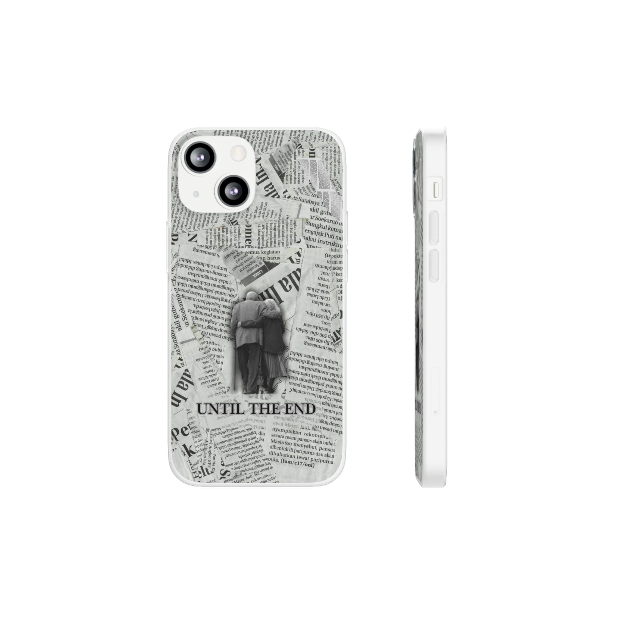 Newspaper Collage 'Until The End' Phone Case - Romantic Vintage iPhone Cover