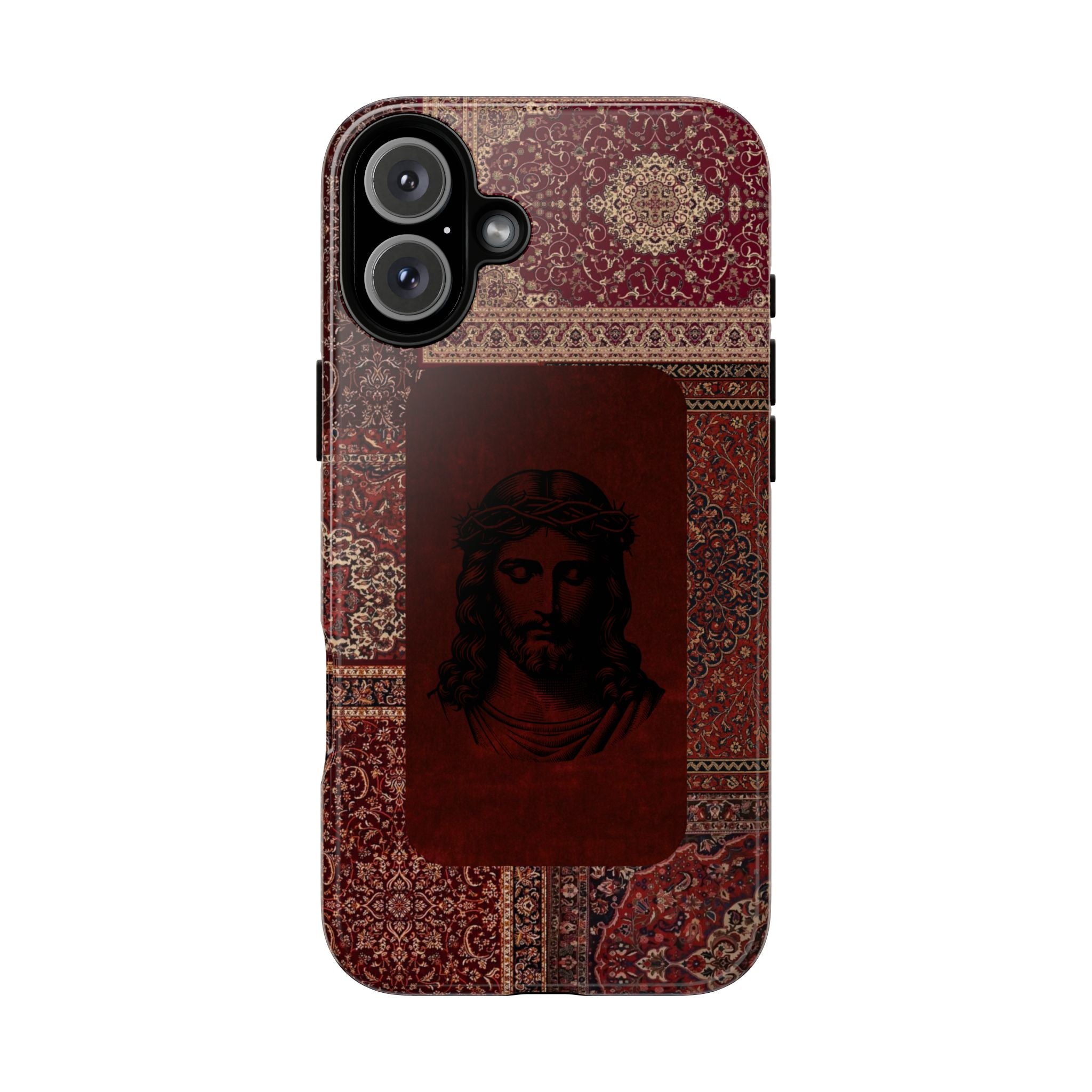 Religious Vintage Rug Phone Case — Jesus Portrait Tough Case