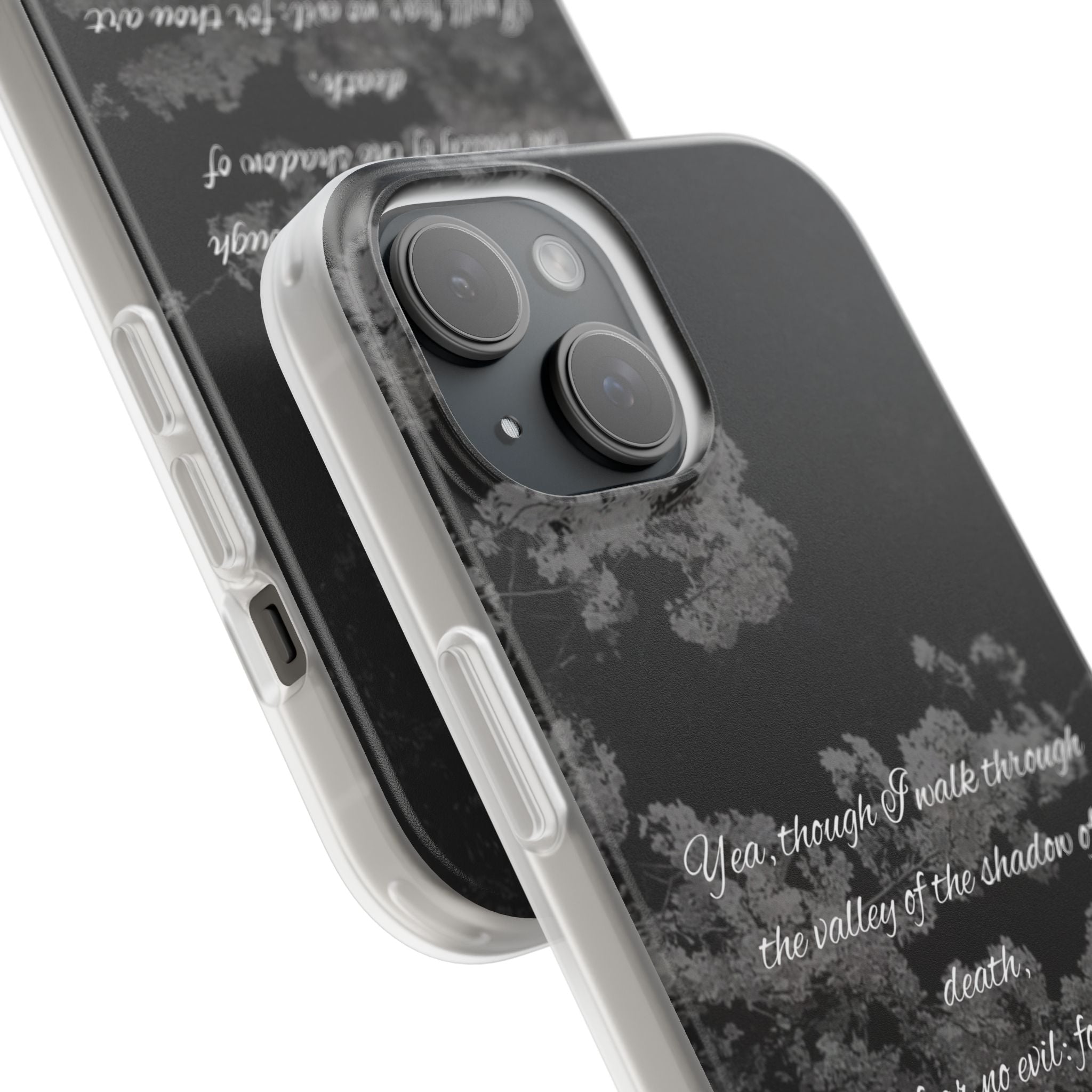 Phone Case — Psalm 23:4 Black Cloudy Faith Design