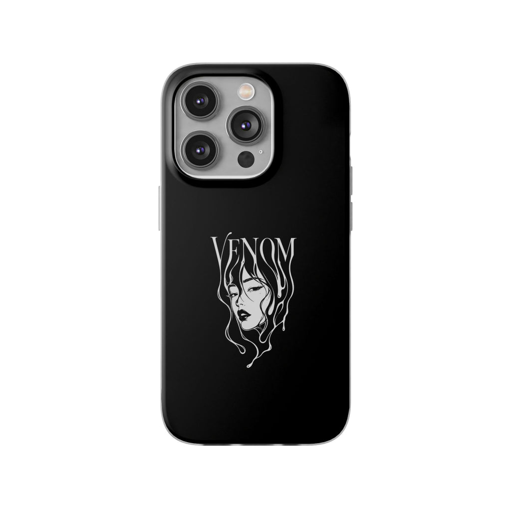 Venom Goth Phone Case — Black Protective Flexible Phone Case with Dark Femme Artwork