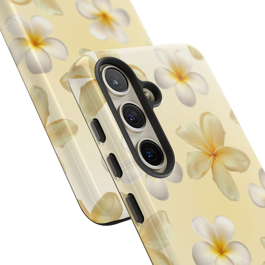 Plumeria Floral Phone Case — Tropical Yellow Hard Phone Cover