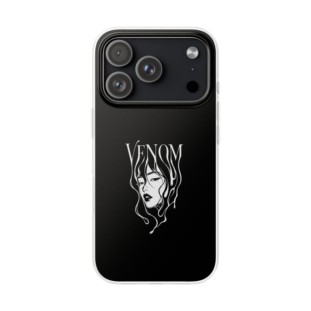 Venom Goth Phone Case — Black Protective Flexible Phone Case with Dark Femme Artwork